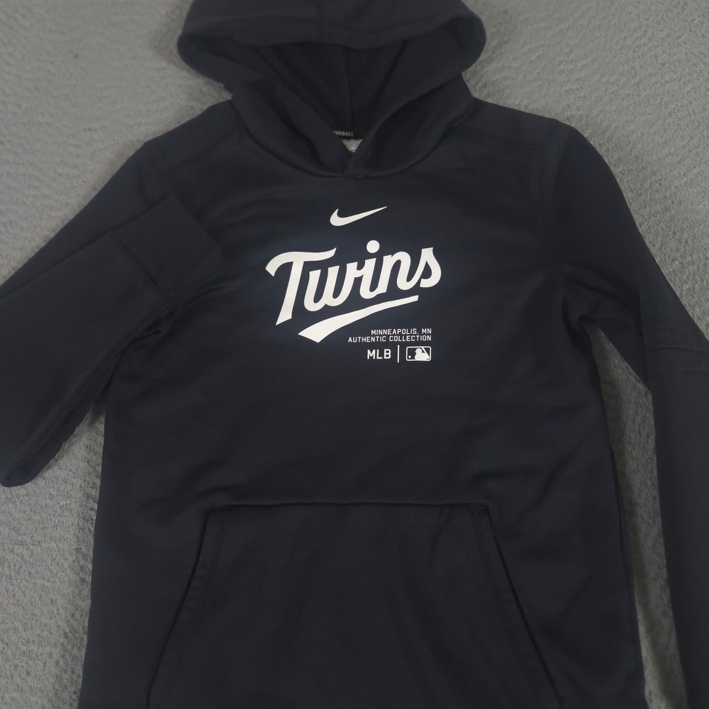 Nike Hoodie Kids Medium 10/12 Black Minnesota Twins Authentic Collection MLB